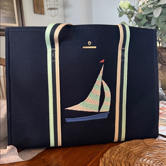 Spartina 449 Handbags - Spartina 449 Navy Tote with Sailboat and Stripes